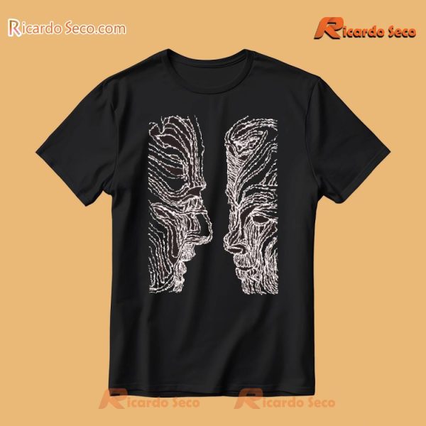 Crewneck Tee-shirt With Large Stencil Print On Rear Unisex T-shirt, Women's V-neck b