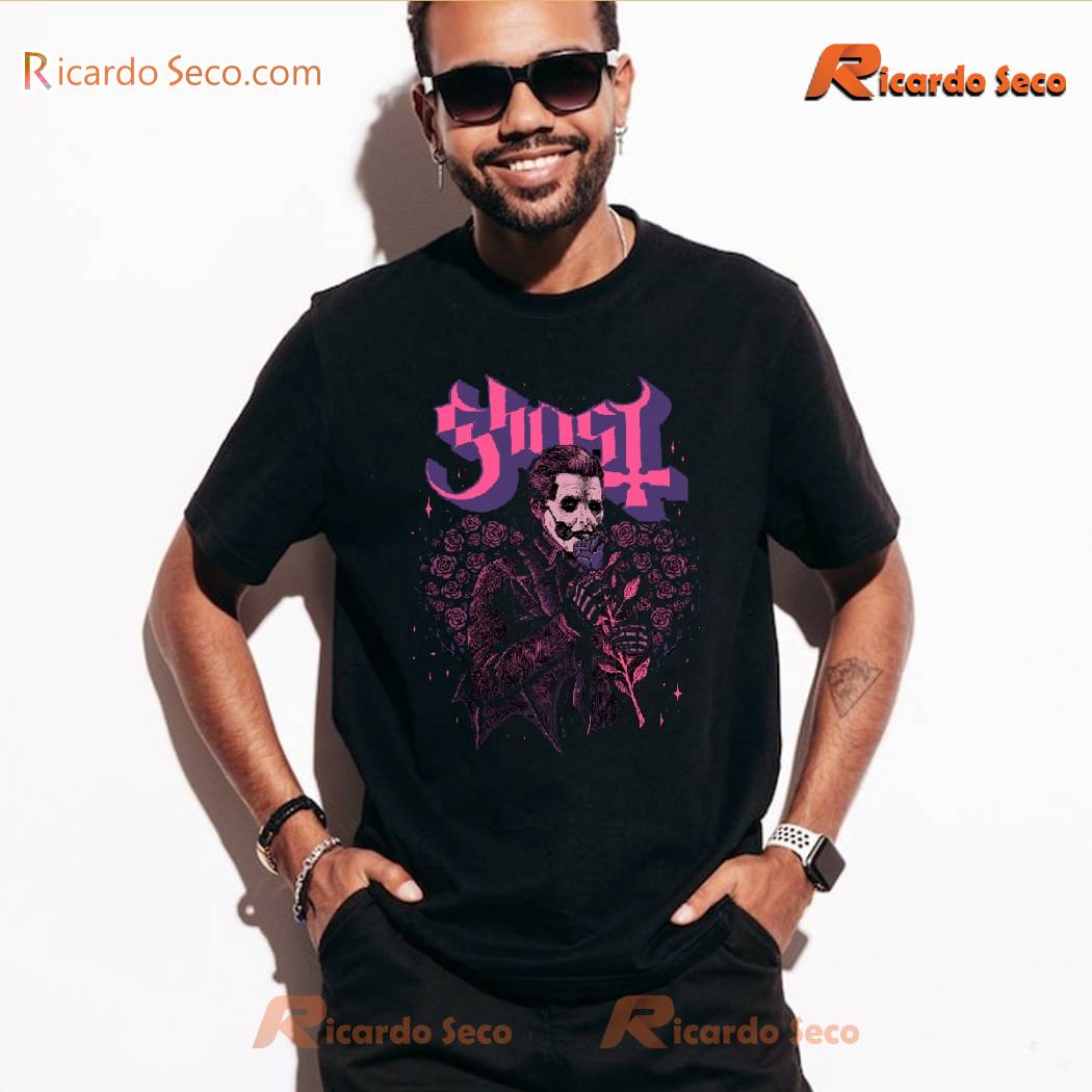 Ghost Valentines Vintage Graphic T-shirt, Women's V-neck a Ghost Valentines Vintage Graphic T-shirt, Women's V-neck a