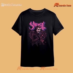 Ghost Valentines Vintage Graphic T-shirt, Women's V-neck b