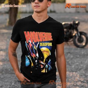 Marvel Wolverine & Deadpool Jumbo Vintage Graphic Unisex T-shirt, Women's V-neck