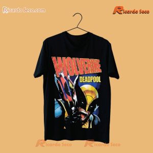 Marvel Wolverine & Deadpool Jumbo Vintage Graphic Unisex T-shirt, Women's V-neck a