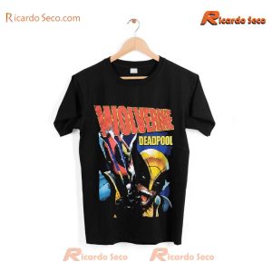 Marvel Wolverine & Deadpool Jumbo Vintage Graphic Unisex T-shirt, Women's V-neck c