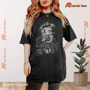 Betty Boop Fashion Roses Vintage Unisex V-neck Ladies, Classic Men Shirt a