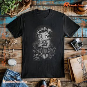 Betty Boop Fashion Roses Vintage Unisex V-neck Ladies, Classic Men Shirt b