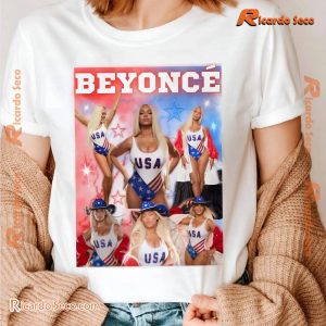 Beyonce Team USA Olympics Paris 2024 Graphic Unisex T-shirt. V-neck Ladies a