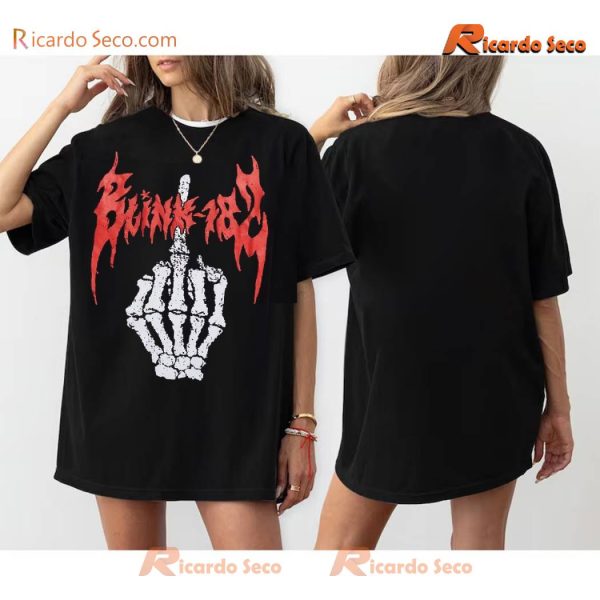 Blink-182 Skeleton Finger Graphic Vintage Shirt, Gift For Fan, Classic Men Shirt