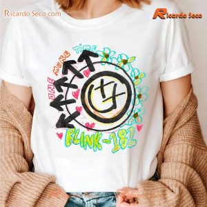 Blink-182 World Tour 2024 One More Time Smiley Sketch Graphic Comfort Color T-shirt a