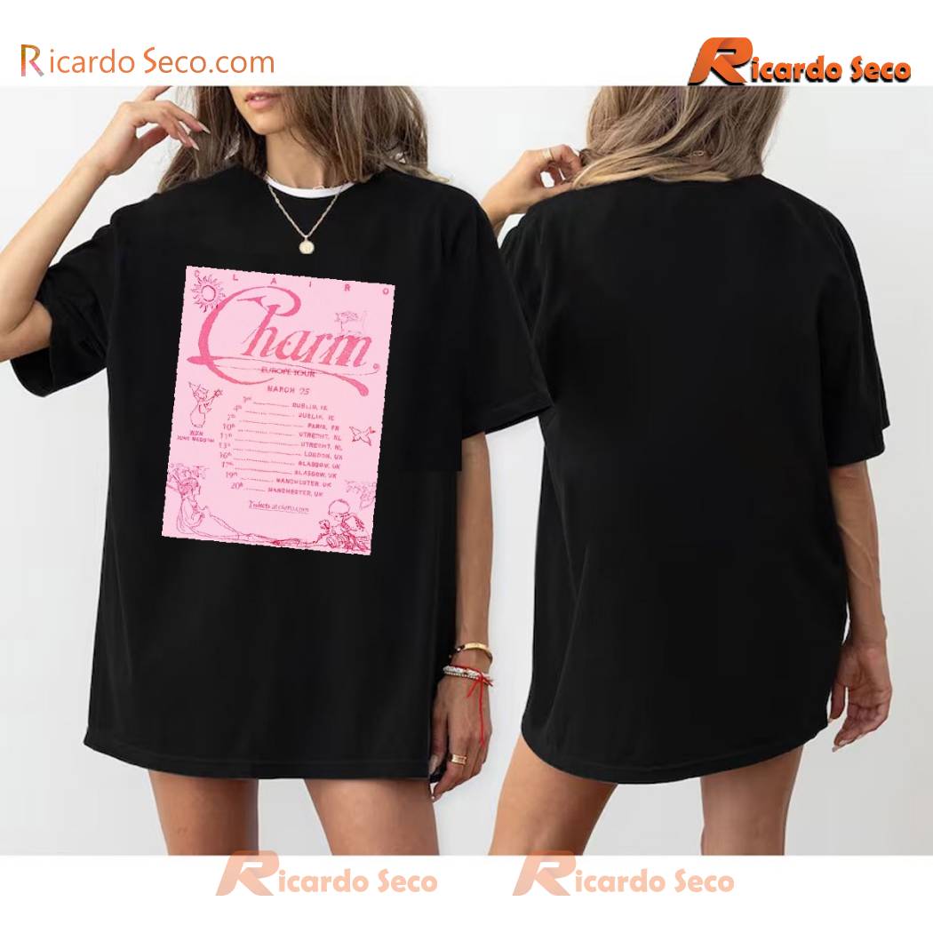 Clairo Charm Europe Tour Shirt V-neck Ladies, Classic Men Shirt Clairo Charm Europe Tour Shirt V-neck Ladies, Classic Men Shirt