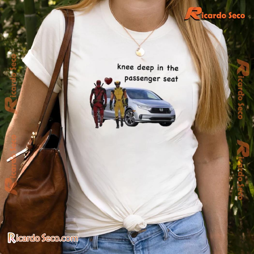 Deadpool & Wolverine Knee Deep In The Passenger Seat Graphic Unisex T-shirt, Classic Men Shirt b Deadpool & Wolverine Knee Deep In The Passenger Seat Graphic Unisex T-shirt, Classic Men Shirt b