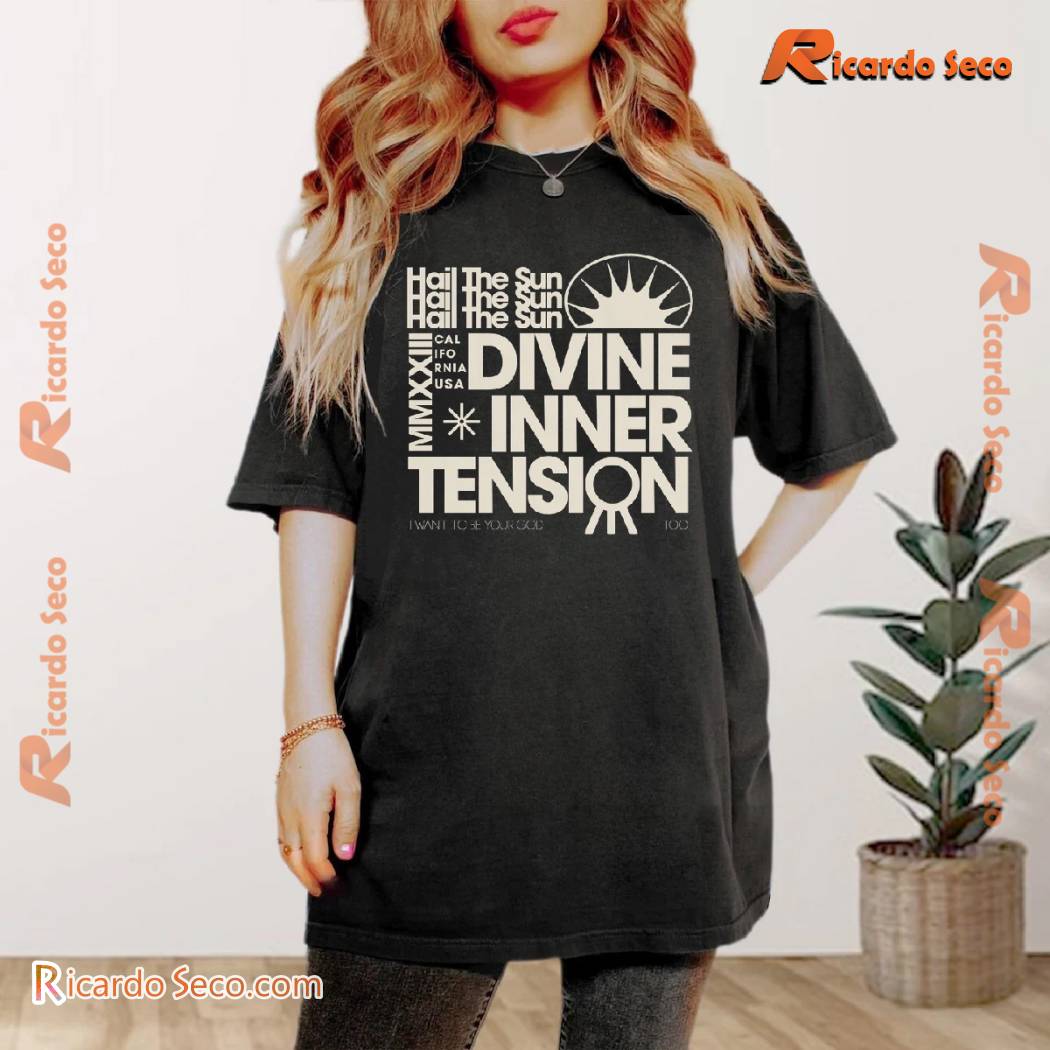 Hail The Sun Mmxxiii Divine Inner Tension Retro Text Retro Text Unisex T-shirt, Graphic Men Classic Shirt a Hail The Sun Mmxxiii Divine Inner Tension Retro Text Retro Text Unisex T-shirt, Graphic Men Classic Shirt a
