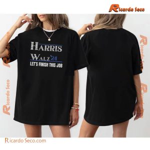 Harris Waltz 2024 For President Girl Power Madam President Harris 2024 Shirt Let's Finish This Job Election 2024, Unisex T-shirt, V-neck Ladies a