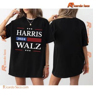 Harris Waltz 2024 Shirt American Flag Gift For Man And Woman, V-neck Ladies c