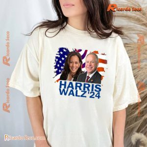 Harris Waltz 2024 Shirt, Vote Kamala Tee, Kamala Harris Tim Waltz Election, President Campaign Unisex T-shirt, Ladies V-neck