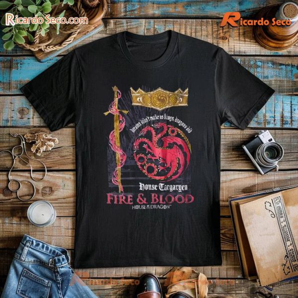 House Of The Dragon House Targaryen Fire & Blood Icons Unisex T-shirt, Classic Men Shirt