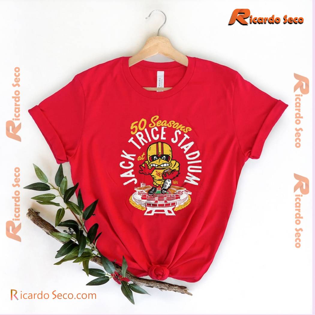 Iowa State Cyclones Isu 50 Years At Jack Trice Stadium Graphic Unisex T-shirt, Classic Men Shirt, Hoodie, Long Sleeve a