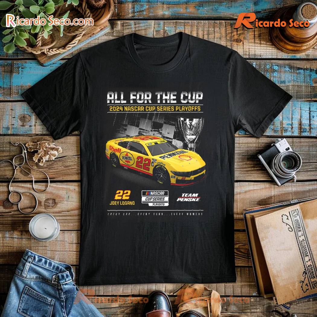 Joey Logano Checkered Flag Sports All For The Cup 2024 Nascar Cup Series Playoffs Shell Pennzoil Unisex T-shirt, Classic Men Shirt b