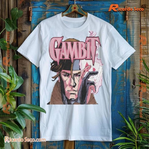 Marvel X-gambit Pink Cards Explosion Unisex T-shirt, Ladies V-neck