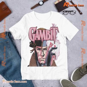 Marvel X-gambit Pink Cards Explosion Unisex T-shirt, Ladies V-neck a