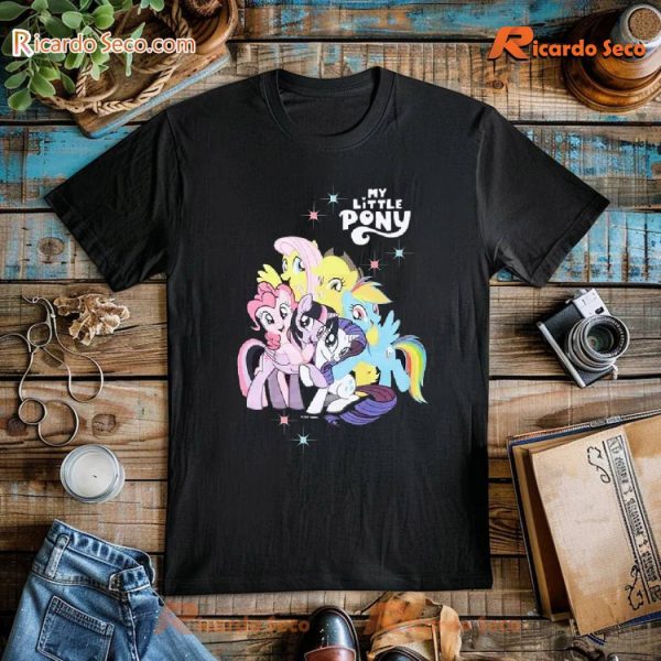 My Little Pony Group Graphic Unisex T-shirt, Ladies V-neck