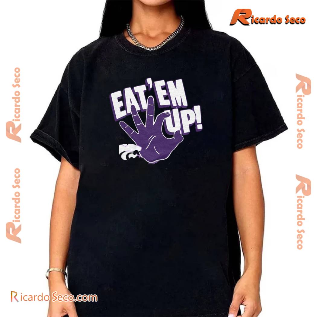 NCAA Kansas State Wildcats Eat 'em Up Cats Graphic Unisex T-shirt, Classic Men Shirt a NCAA Kansas State Wildcats Eat 'em Up Cats Graphic Unisex T-shirt, Classic Men Shirt a