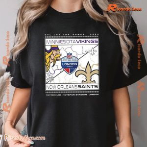 NFL London Game 2024 New Orleans Saints Vs Minnesota Vikings Grafik Tottenham Hotspur Stadium Graphic Unisex Tee, Classic Men Shirt a