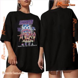 NFL New York Giants 100th Anniversary 1925-2025 Thank You For The Memories Unisex T-shirt, Classic Men Shirt a