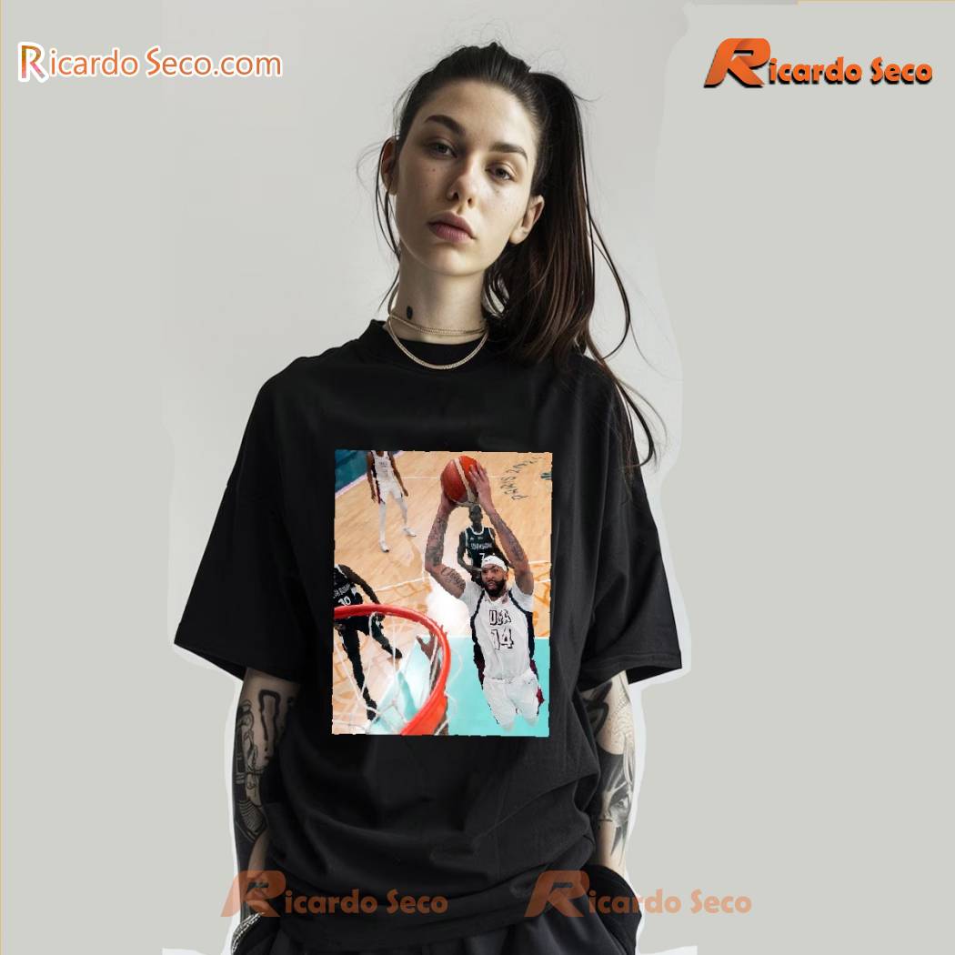 Nba Los Angeles Lakers Anthony Davis Promoted To Starter In Team Usa Olympics Win Vs South Sudan T-shirt, Women's V-neck x