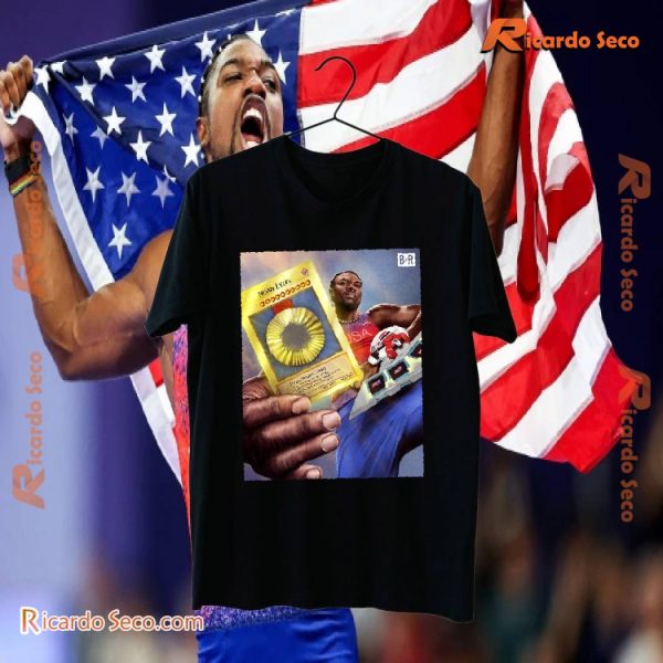 Noah Lyles Gets Gold In The Men's 100m Final Graphic Vintage Unisex T-shirt, Classic Mens Shirt, Ladies V-neck