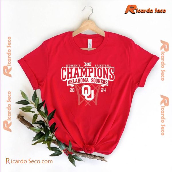 Oklahoma Sooners Crimson 2024 Big 12 WBB Champions Women's Basketball Classic Men Shirt