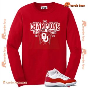 Oklahoma Sooners Crimson 2024 Big 12 WBB Champions Women's Basketball Classic Men Shirt b