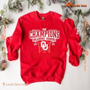 Oklahoma Sooners Crimson 2024 Big 12 WBB Champions Women's Basketball Classic Men Shirt c