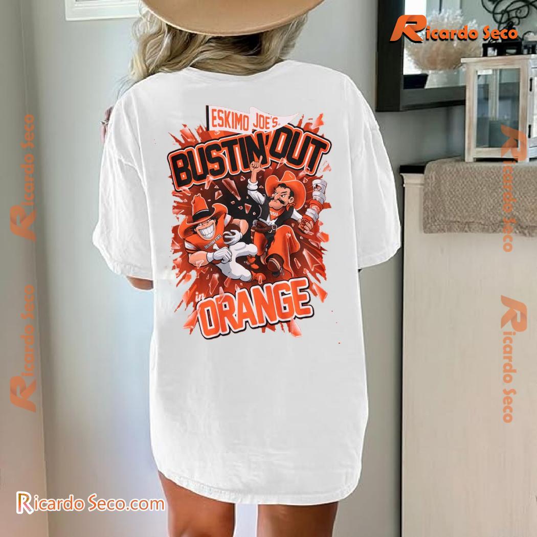Oklahoma State Cowboys Bustin Out Orange Pete & Joe Graphic Unisex T-shirt, Classic Men Shirt x Oklahoma State Cowboys Bustin Out Orange Pete & Joe Graphic Unisex T-shirt, Classic Men Shirt x