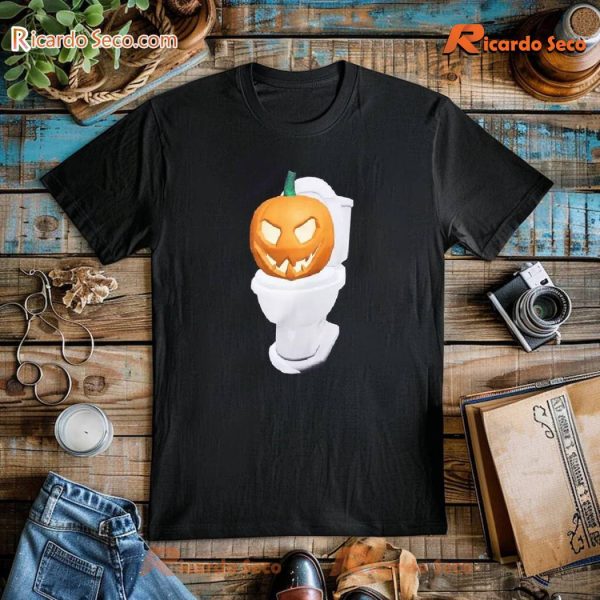 Pumpkin Toilet Halloween Day Shirt Graphic Shirt For Men And Women