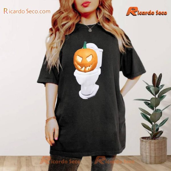 Pumpkin Toilet Halloween Day Shirt Graphic Shirt For Men And Women b