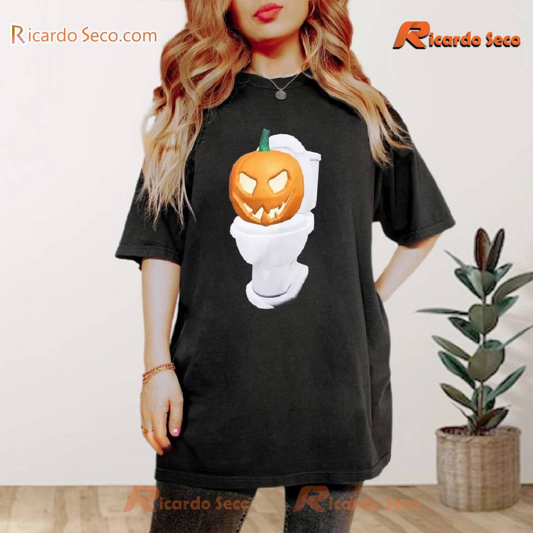 Pumpkin Toilet Halloween Day Shirt Graphic Shirt For Men And Women b