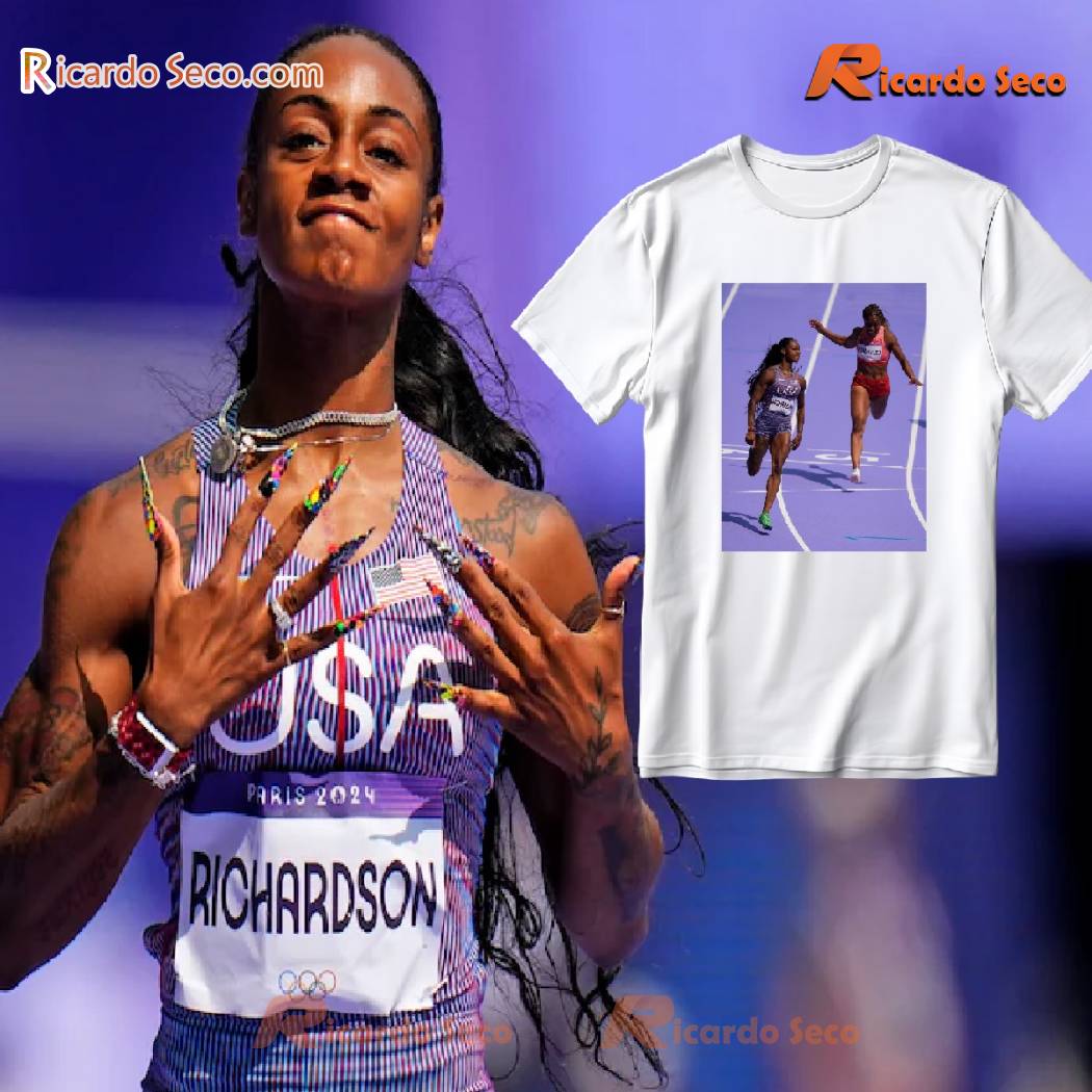 Sha'carri Richardson Made Her Olympics Debut By Cruising Through Her 100m Heat Unisex T-shirt, Women's V-neck Sha'carri Richardson Made Her Olympics Debut By Cruising Through Her 100m Heat Unisex T-shirt, Women's V-neck