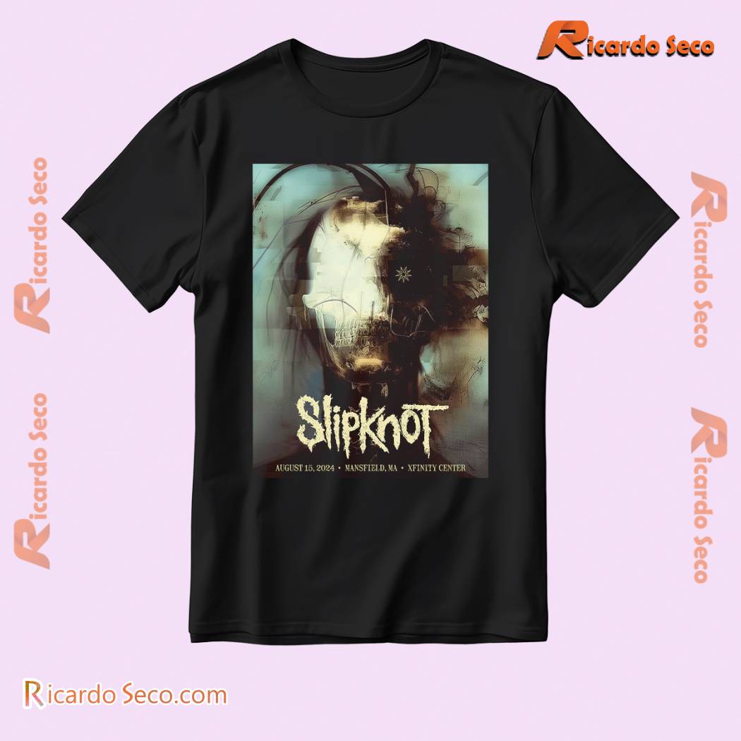 Slipknot 2024 Tour Mansfield August 15 Ma Xfinity Center Graphic Unisex T-shirt, Classic Men Shirt b Slipknot 2024 Tour Mansfield August 15 Ma Xfinity Center Graphic Unisex T-shirt, Classic Men Shirt b