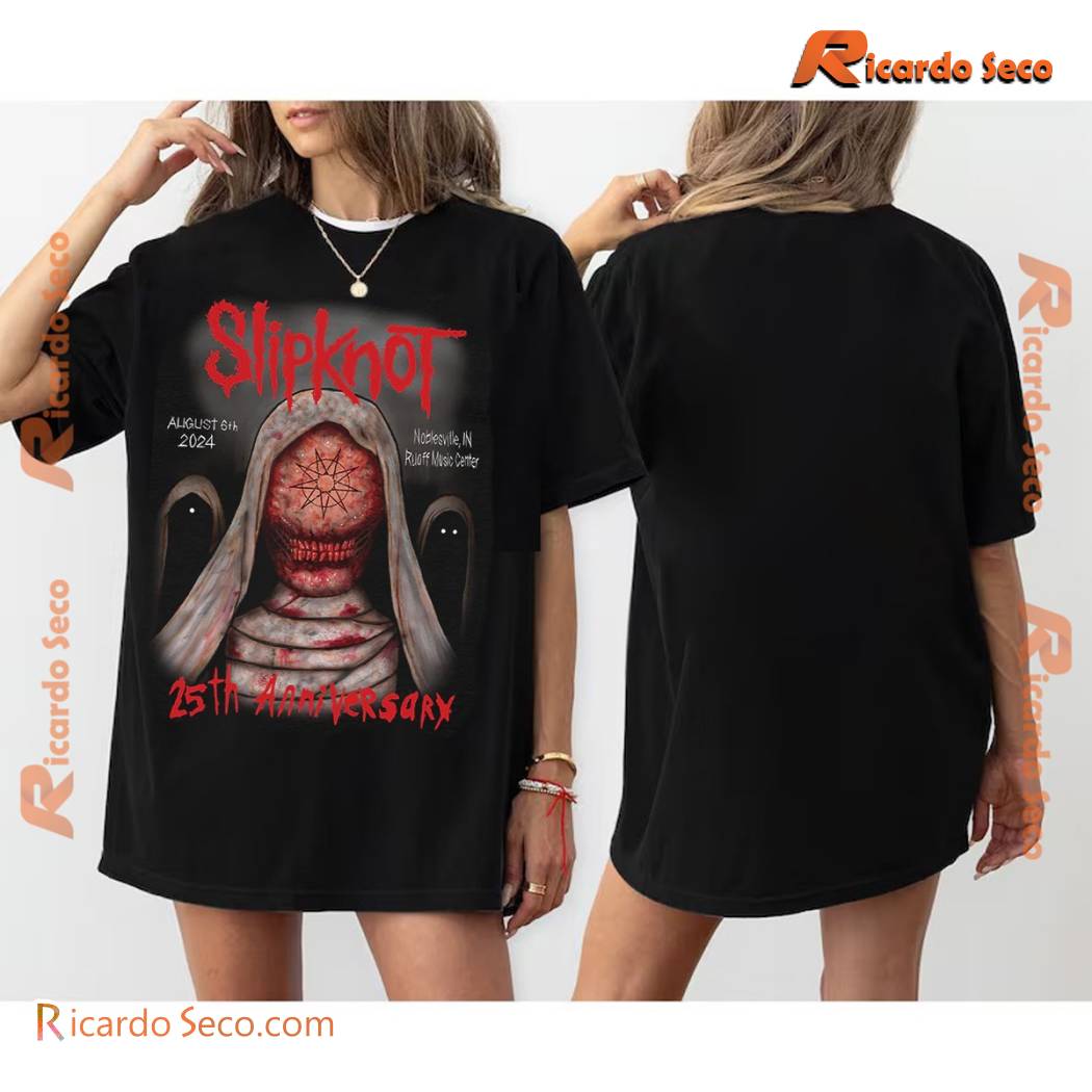 Slipknot 2024 Tour Noblesville Gift For Music Fan Shirt, V-neck Ladies b
