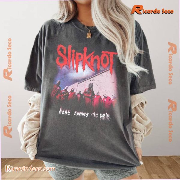 Slipknot Here Comes The Pain Tour 2024 Photo Graphic Unisex Shirt, V-neck Ladies