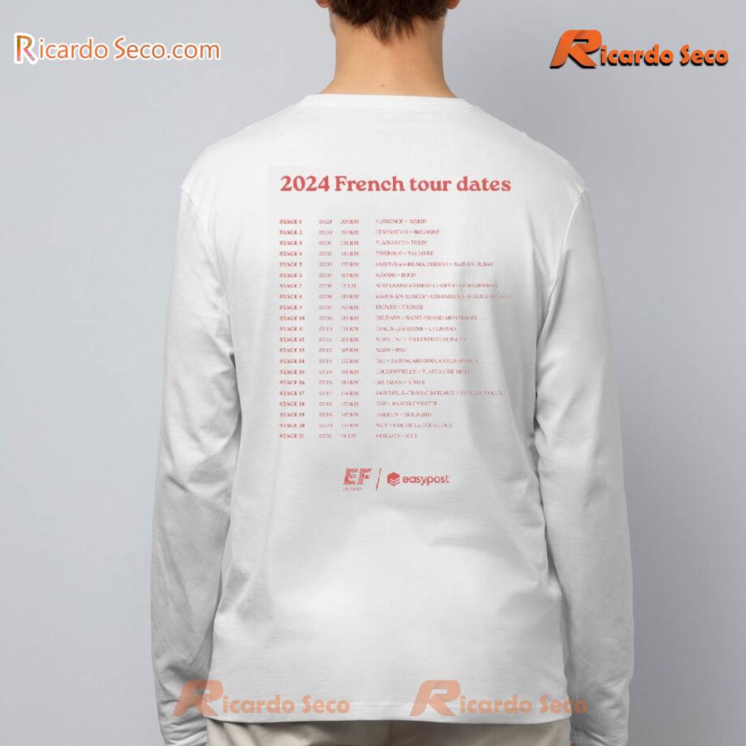 The Ef Education-easypost World Tour L'équipe Ef Pro Cycling 2024 French Tour Dates Graphic T-shirt, Classic Men Shirt c The Ef Education-easypost World Tour L'équipe Ef Pro Cycling 2024 French Tour Dates Graphic T-shirt, Classic Men Shirt c
