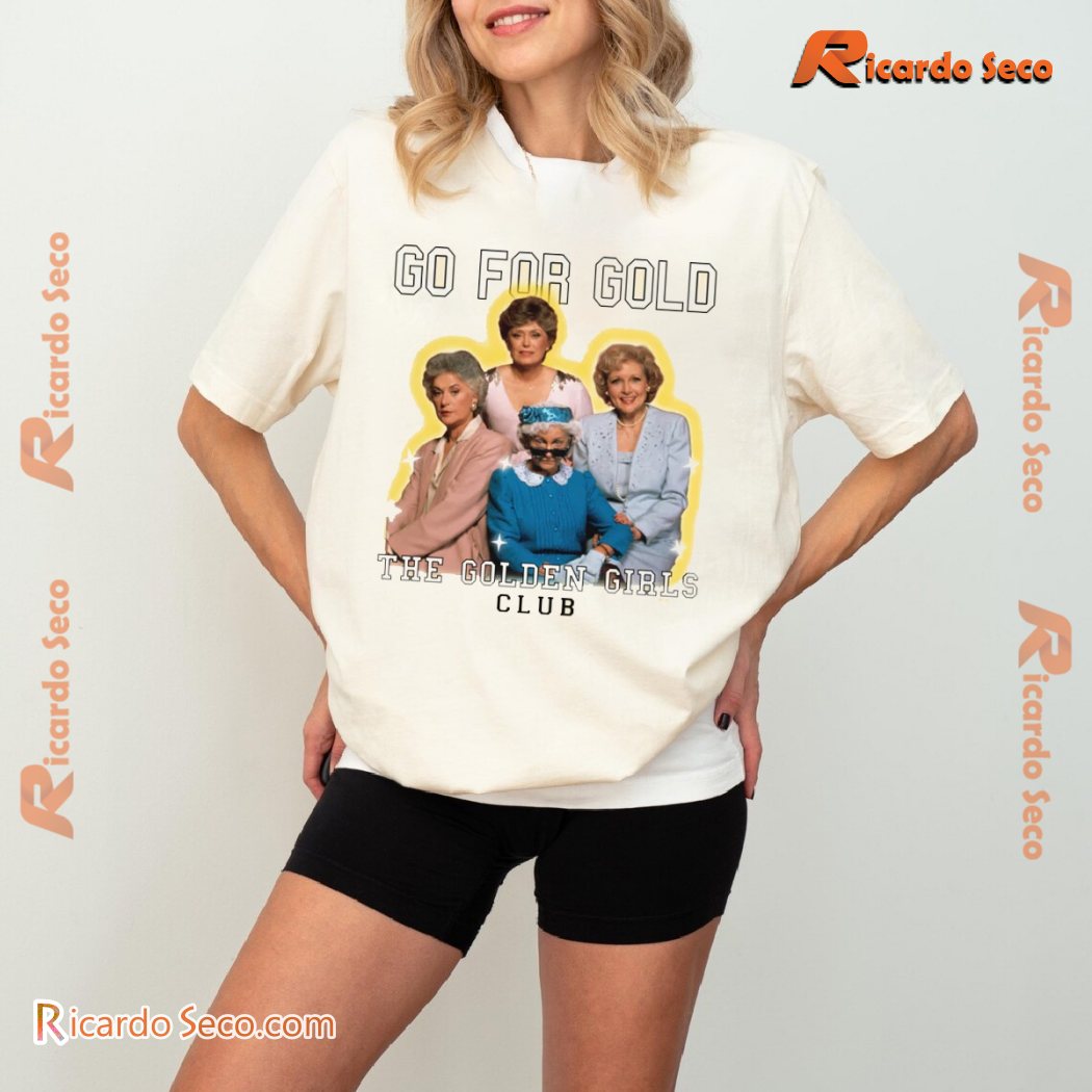 The Golden Girls Club Go For Gold Vintage Comfort Colors Unisex T-shirt, V-neck Ladies