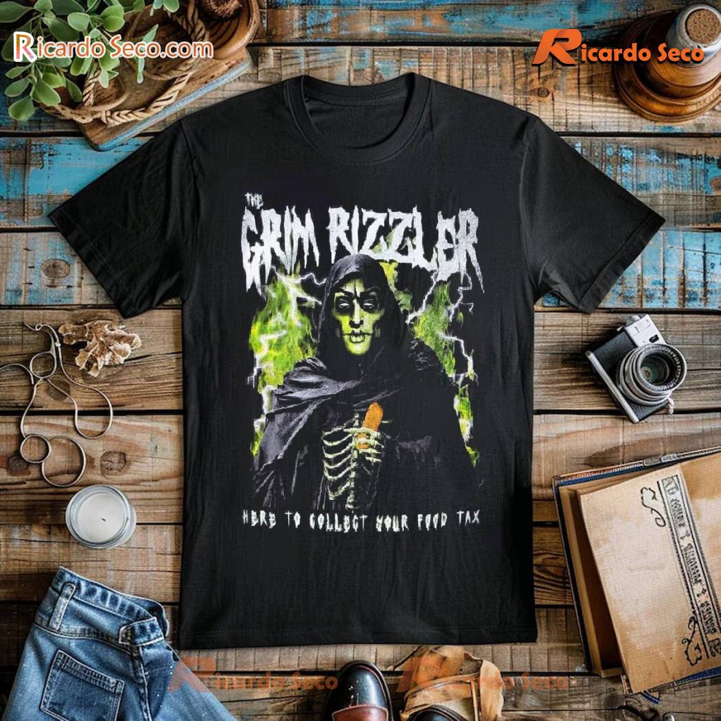 The Grim Rizzler By Goodie Here To Collect Your Food Tax Unisex Shirt, Classic Men Shirt The Grim Rizzler By Goodie Here To Collect Your Food Tax Unisex Shirt, Classic Men Shirt