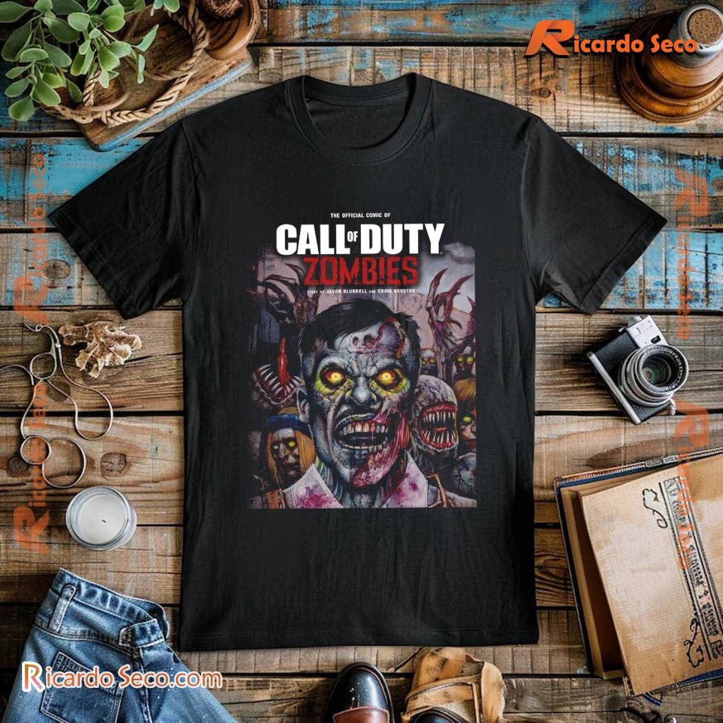 The Official Comic Of Call Of Duty Zombies Poster Graphic Unisex Shirt, Classic Men Shirt a The Official Comic Of Call Of Duty Zombies Poster Graphic Unisex Shirt, Classic Men Shirt a