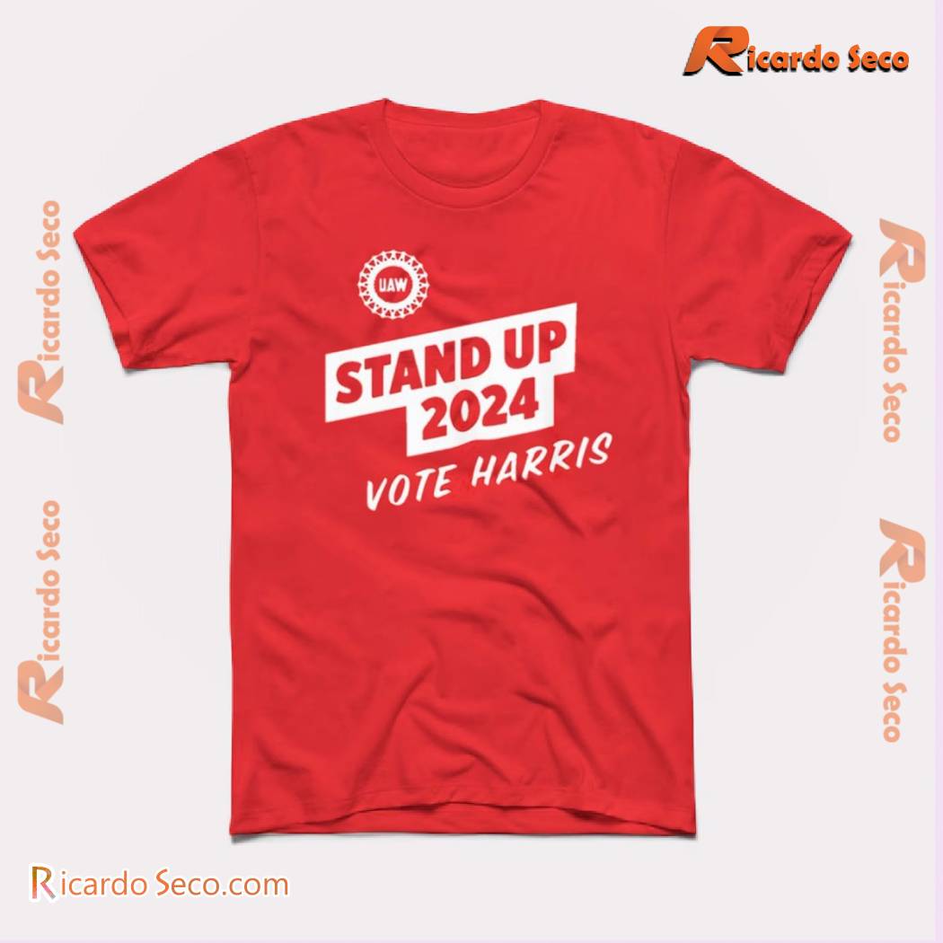 UAW Stand Up 2024 Vote Harris Graphic Unisex T-shirt, Classic Men Shirt, Classic Ladies Shirt UAW Stand Up 2024 Vote Harris Graphic Unisex T-shirt, Classic Men Shirt, Classic Ladies Shirt