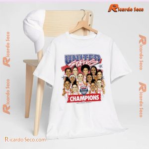 Usa Women's Basketball 2024 Summer Olympics Gold Medal Team Caricature Unisex Shirt, V-neck Ladies b