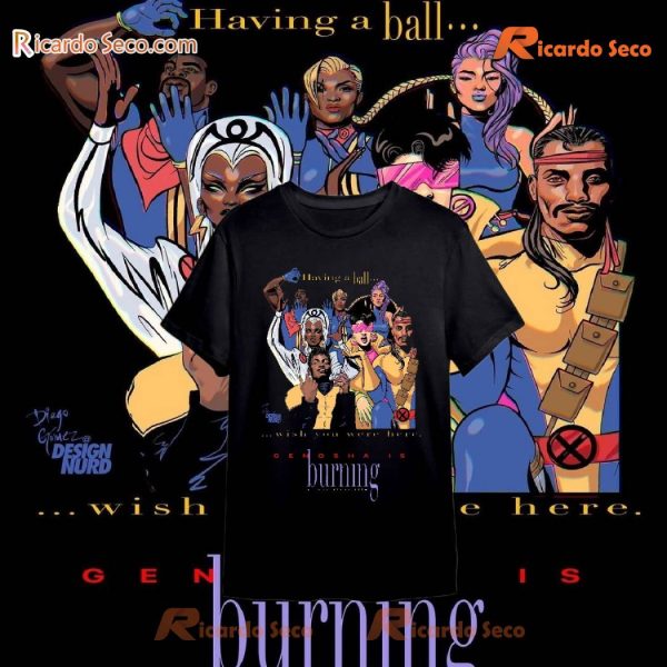 X-Men Genosha Is Burning A Jack Kirby Film Having A Ball Wish You Were Here Unisex T-shirt, Women's V-neck