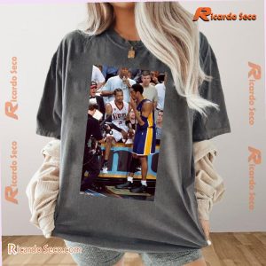 2001 NBA Finals Philadelphia 76ers  Allen Iverson Vs Los Angeles Lakers Kobe Bryant Graphic Unisex T-shirt, Classic Men Shirt b