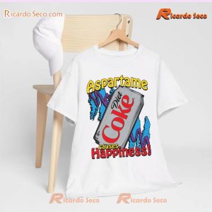 Aspartame Causes Happiness Diet Coke Graphic Unisex Tee, Classic Men Shirt a