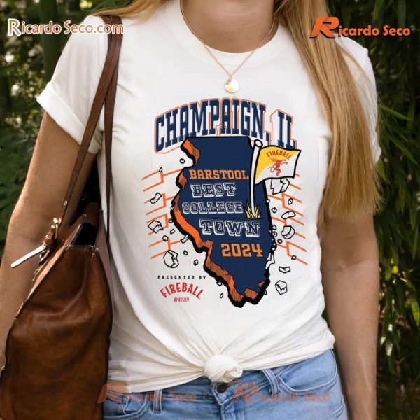 Champaign Illinois Barstool Sport Best College Town 2024 Graphic Unisex T-shirt, Classic Men Shirt