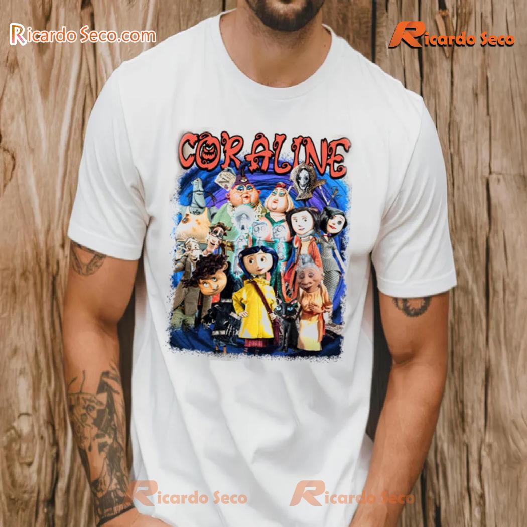 Coraline Characters Halloween Movie Graphic Unisex Tee, Movie Fan Shirt, Classic Men Shirt a Coraline Characters Halloween Movie Graphic Unisex Tee, Movie Fan Shirt, Classic Men Shirt a